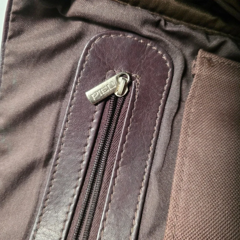Piel Leather Messenger Bag Dark Brown Crossbody Flap Laptop Bag Made in Colombia